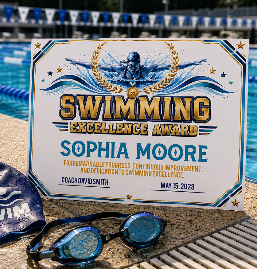 Swimming Certificate Printable