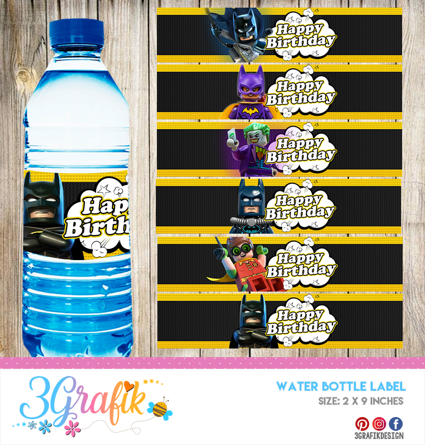 Batman Birthday Water Bottle Labels – iCustomLabel