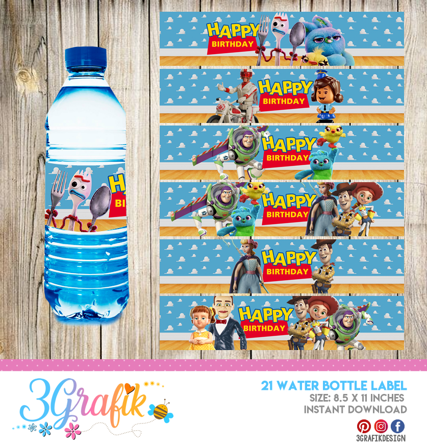 Toy Story Water Bottle Label