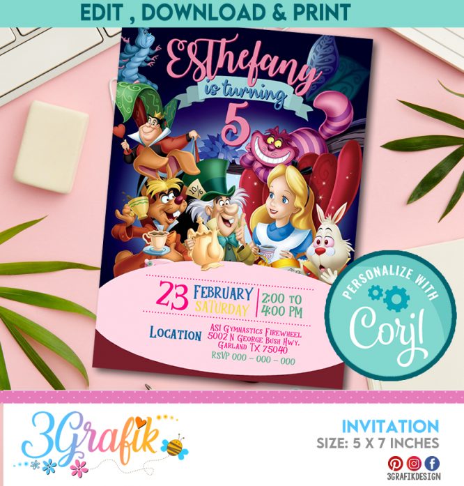 Alice in Wonderland Invitation