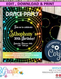 Disco Party invitation