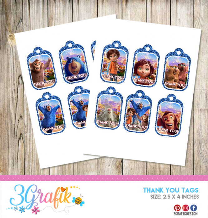 Wonder Park – Thank You Tags – Printable
