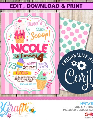 Ice Cream Party Invitation