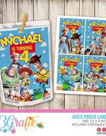 ▷ Toy Story 4 Water Bottle Label: Edit, Download and print