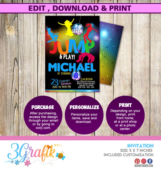 Trampoline Party Invitation