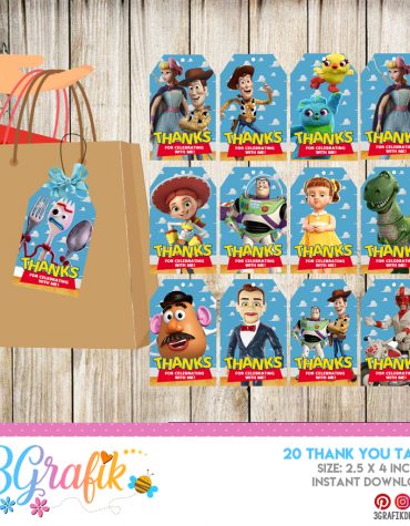 Toy Story 4 Thank You Tags