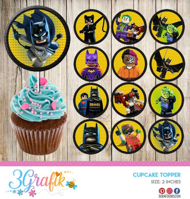 Lego Batman - Cupcake Topper - Printable