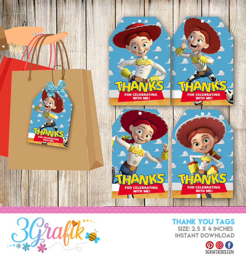 Toy Story Thank You Tags Edit Download And Print Party Supplies