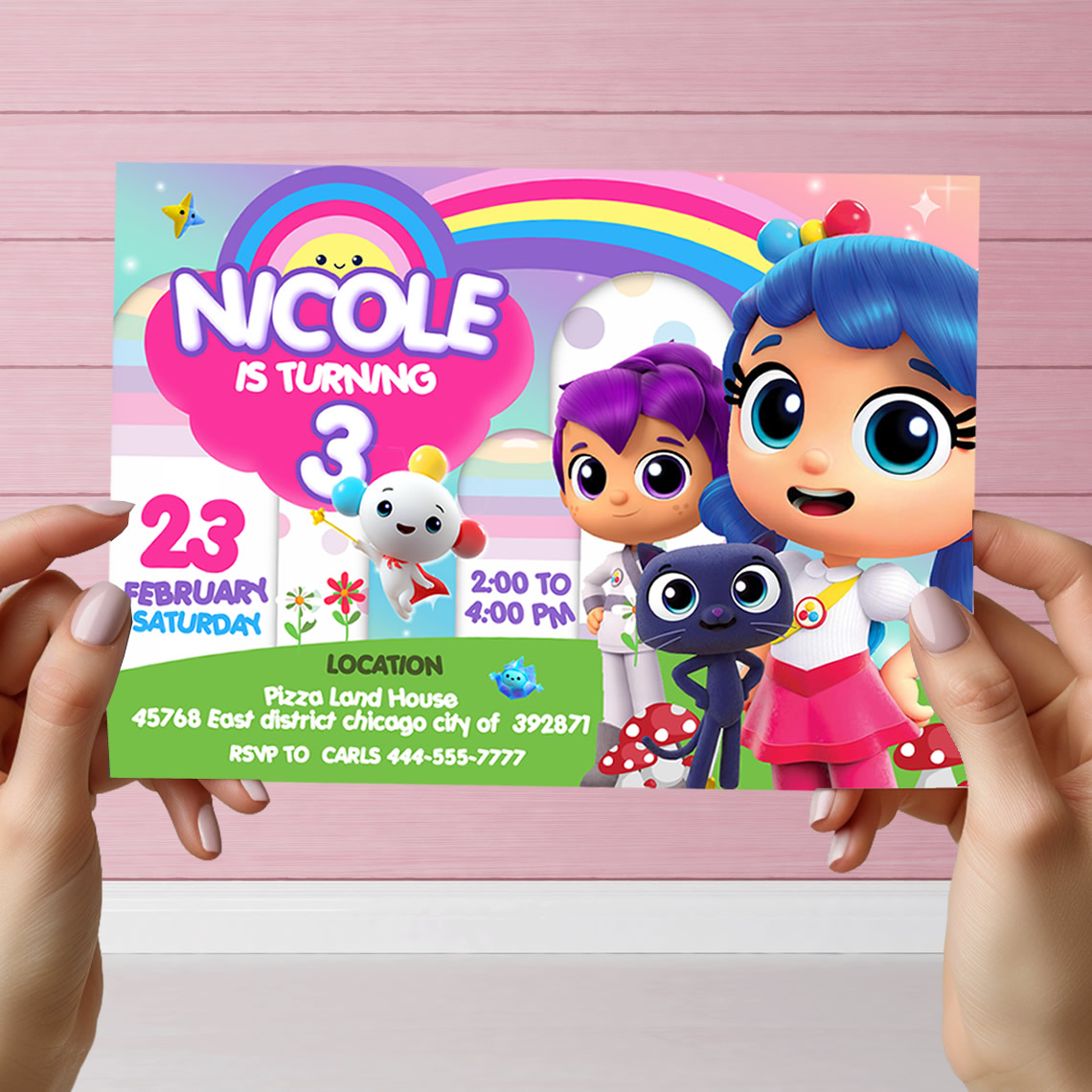 True and the Rainbow Kingdom Invitation Template