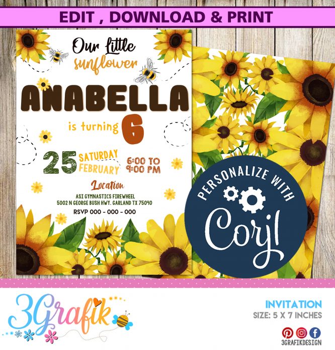 Sunflower invitation