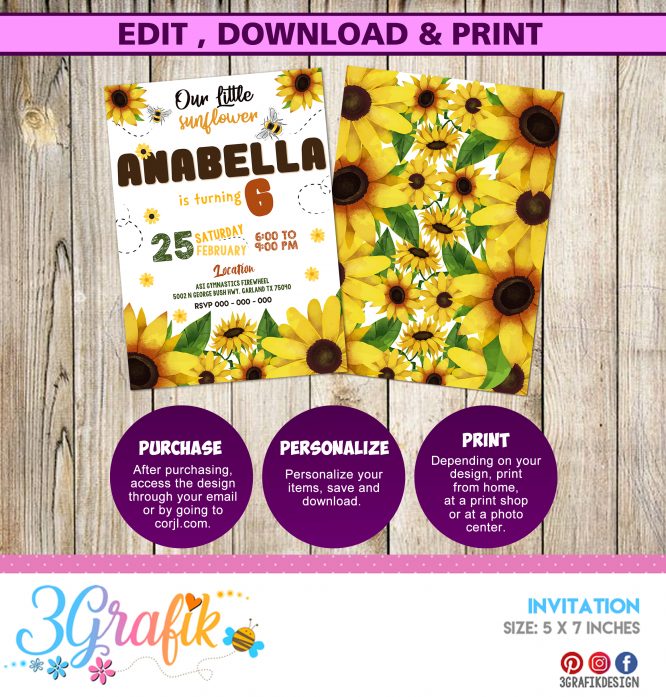 Sunflower invitation