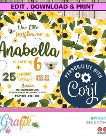 Sunflower Birthday Invitation