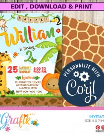 Jungle Safari Party Invitation