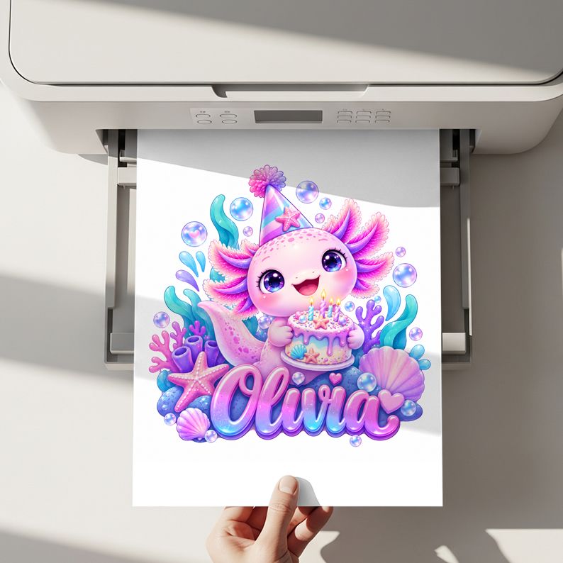 Personalized Axolotl Cake Topper