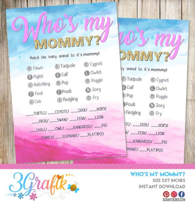 Gender Reveal – Who's my mommy? – Printable