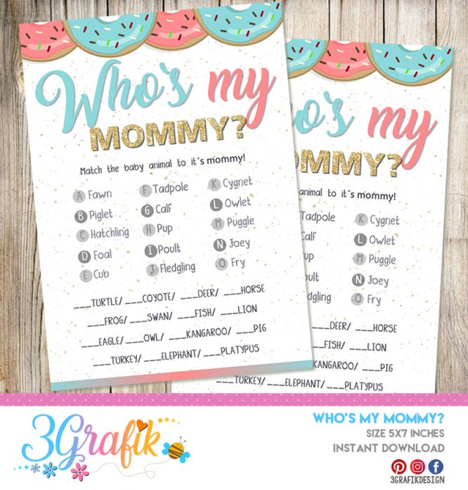 Donut Gender Reveal – Who's my mommy? – Printable
