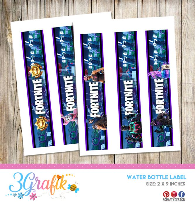 Fortnite – Water Bottle Label – Printable