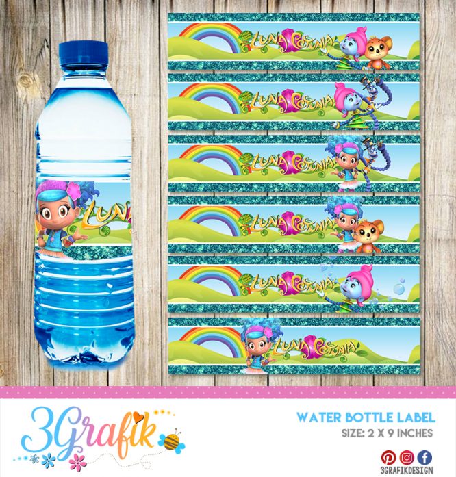Luna Petunia – Water Bottle Label – Printable
