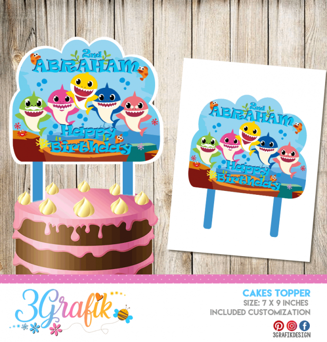 Baby Shark – Cake Topper – Printable