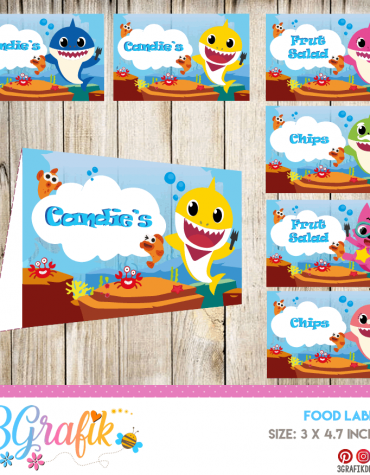 Baby Shark Food Tent Cards