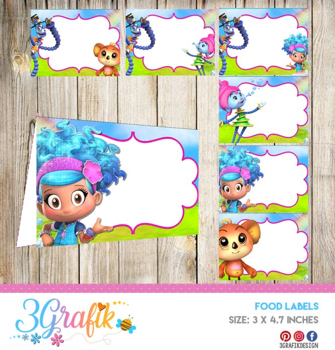 Luna Petunia Food Tent Cards