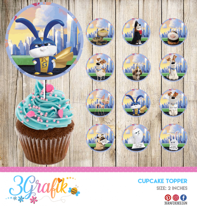 Cupcakes Toppers - Secret Life of Pets 2