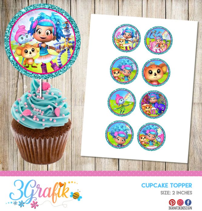 Luna Petunia - Cupcake Topper - Printable