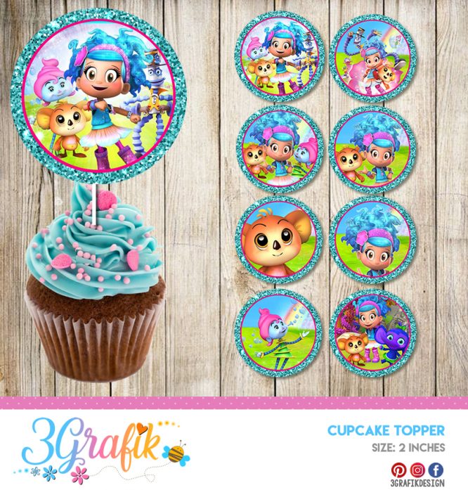 Luna Petunia - Cupcake Topper - Printable