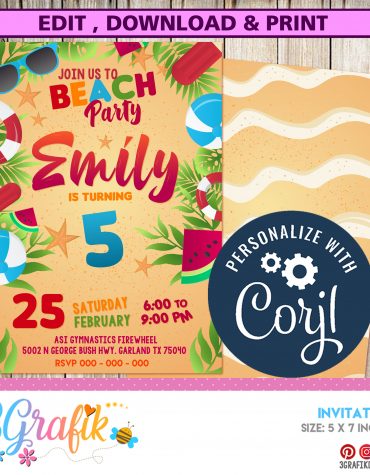 Beach Party Invitation Templates