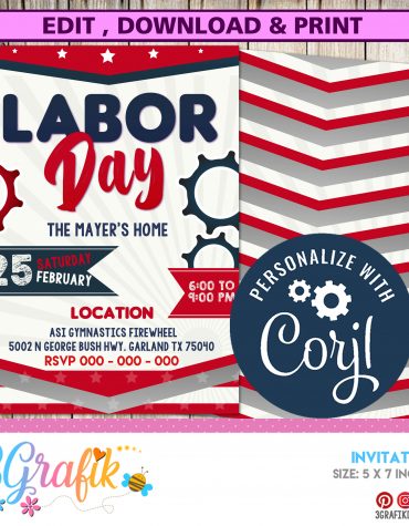 Labor Day BBQ Party Invitation