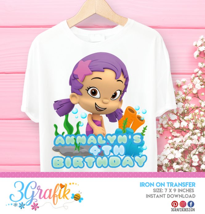 Bubble Guppies Custom – Iron on Transfer – Printable