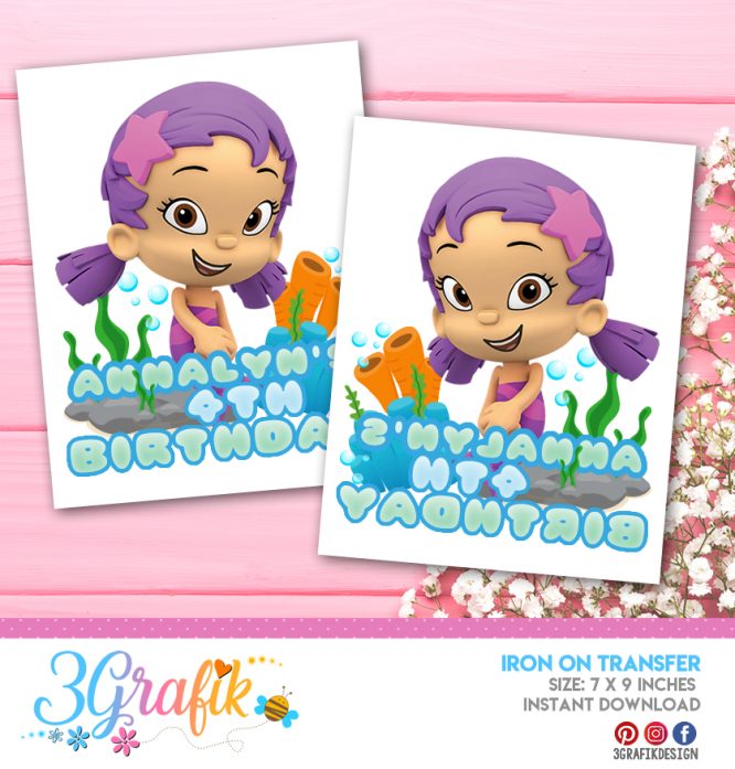 Bubble Guppies Custom – Iron on Transfer – Printable