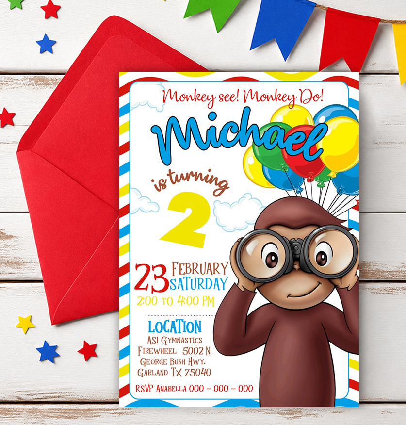 Curious George Birthday Invitation Template