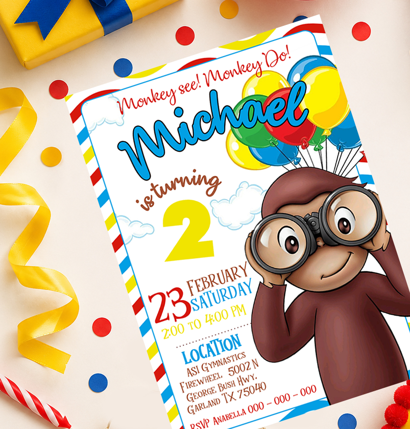 Curious George Birthday Invitation Template