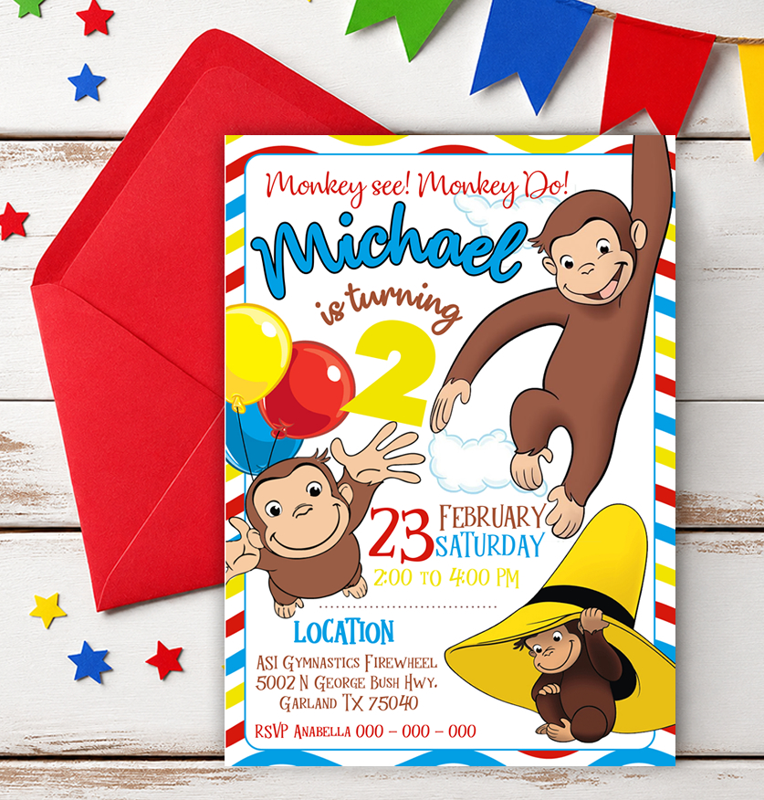 Curious George Birthday Invitation Printable