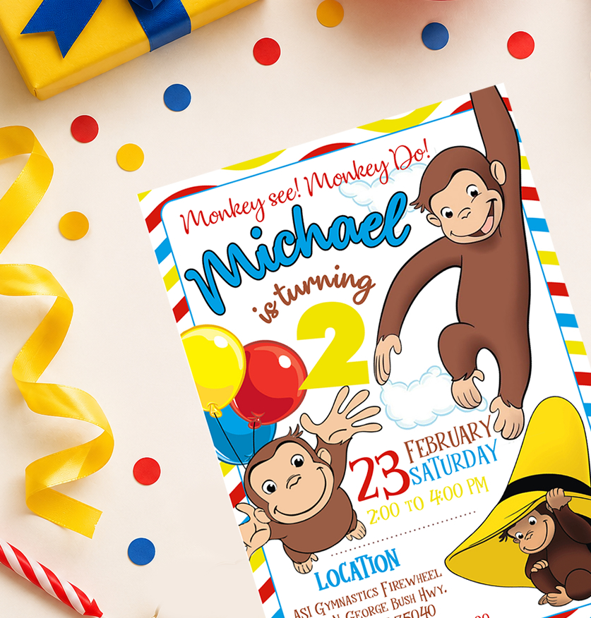 Curious George Birthday Invitation Printable