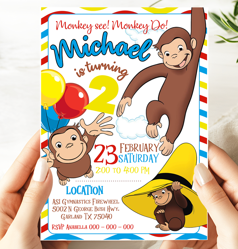 Curious George Birthday Invitation Printable