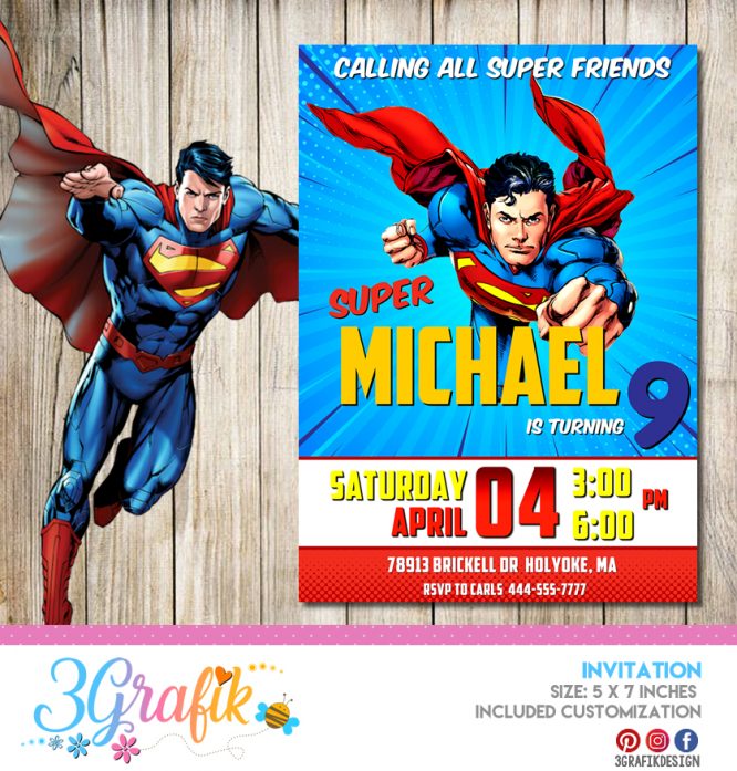Superman – Invitation – Printable