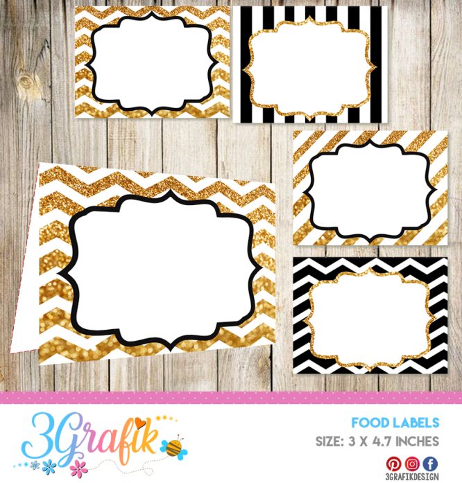 New Year Food Tent Cards
