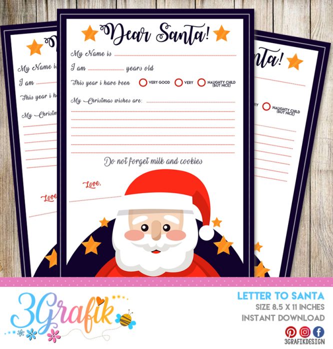 Letter to Santa – Christmas  – Printable