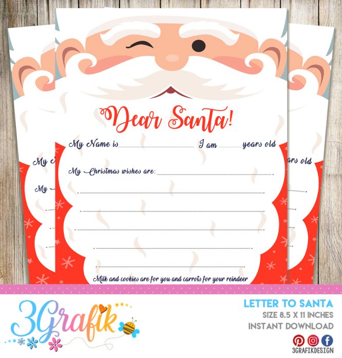 Letter to Santa – Christmas  – Printable