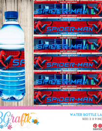 Spiderman – Water Bottle Label – Printable - 3Grafik