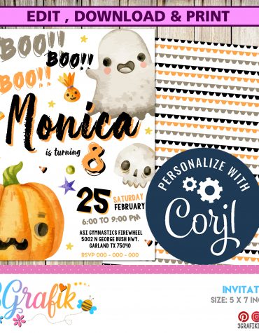 Pumpkin Boo Halloween Invitation