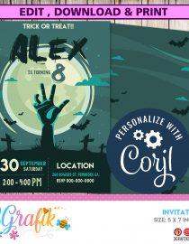 Zombie Halloween Invitation template