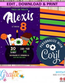 Candy Cauldron Halloween invitation