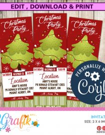 Christmas Tree Party Invitation