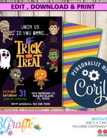 Trick or Treat Halloween Invitation