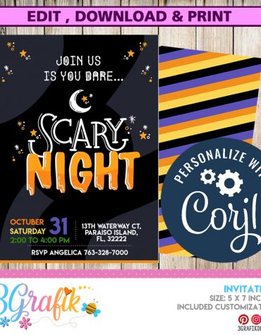 Scary Night Halloween invitation