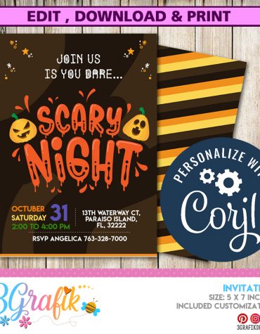 Scary Night Halloween Invitation