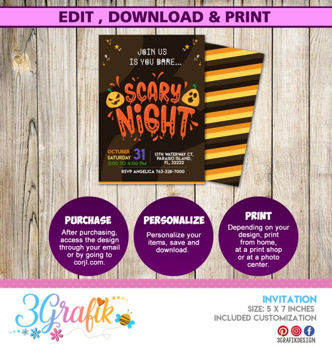 Scary Night Halloween Invitation